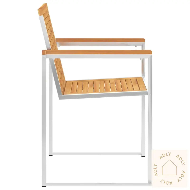 Hagestoler 4 Stk Heltre Teak Og Rustfritt Stål