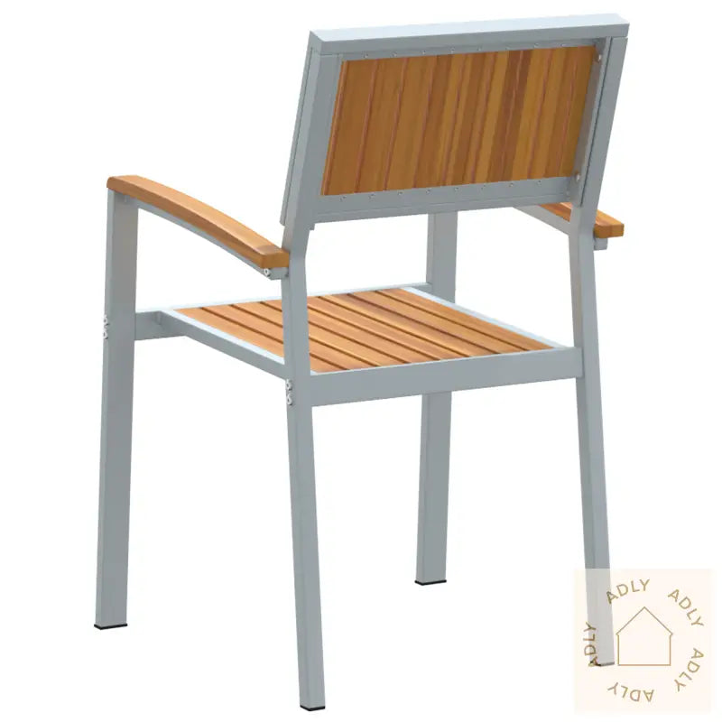 Stablende Hagestoler 6 Stk Grå Stål Og Massivt Akasietre