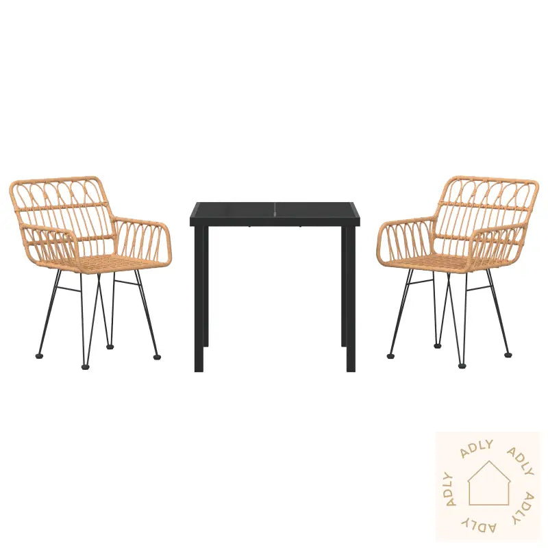 3-Delt Hage Spisesett Brunt Poly Rattan