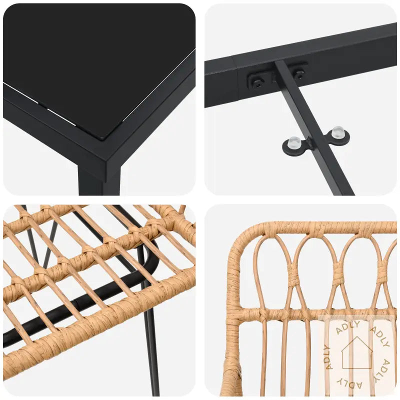 3-Delt Hage Spisesett Brunt Poly Rattan