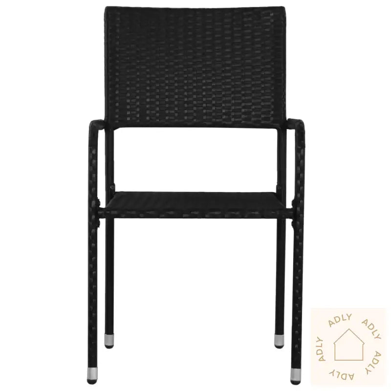 Hagespisestoler 2 Stk Stablebar Svart Polyrotting