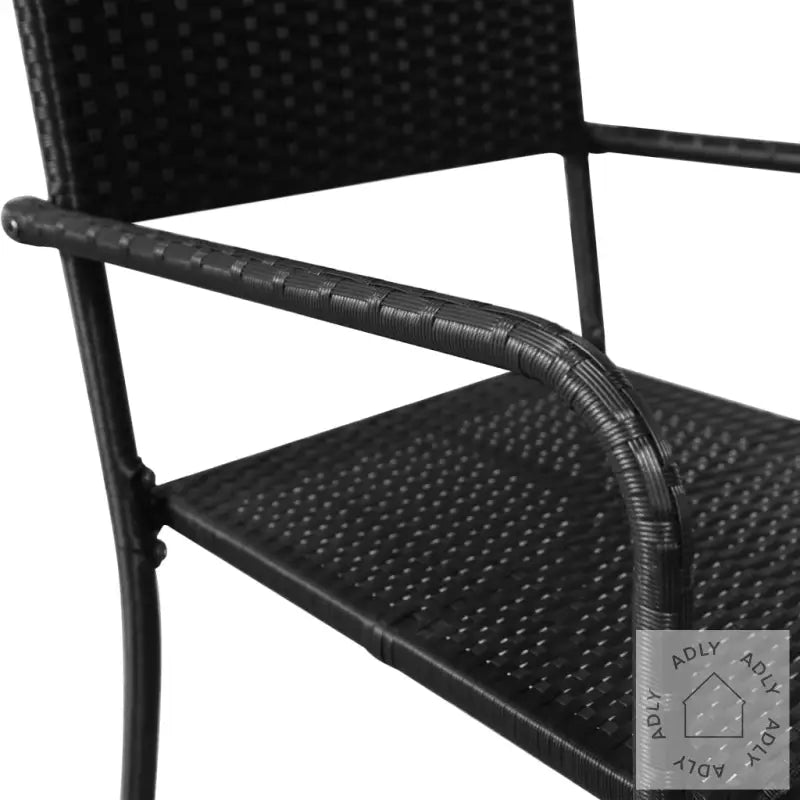 Hagespisestoler 2 Stk Stablebar Svart Polyrotting