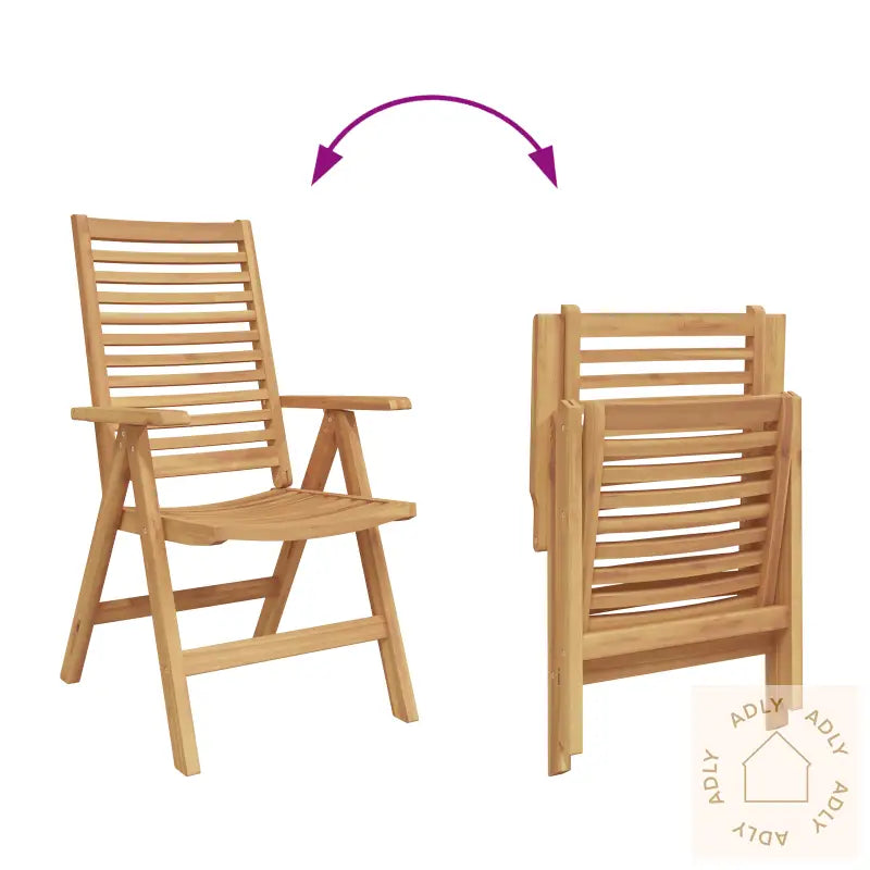 Hage Stoler Sammenleggbar 8 Pcs Solid Tre Teak