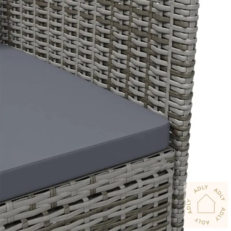 Hagestoler Med Puter 2 Stk Polyrotting Grå