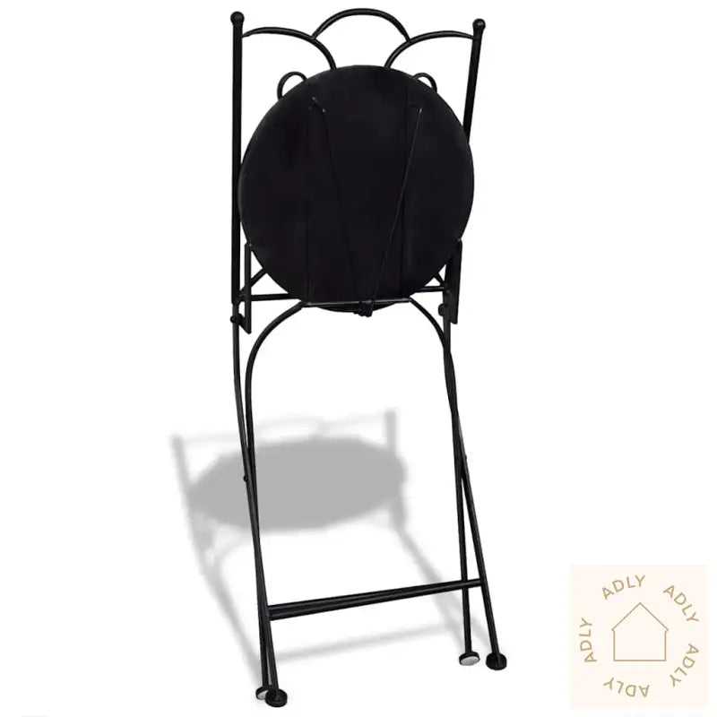 Sammenleggbare Bistrostoler 2 Stk Keramikk Svart Og Hvit