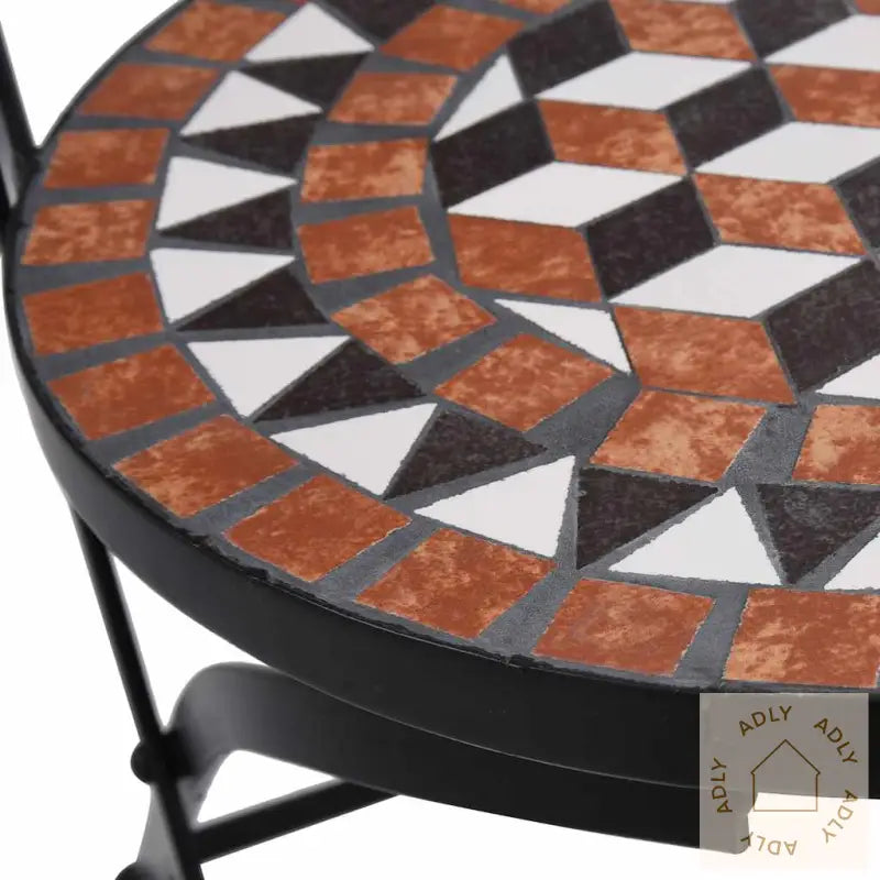 Mosaikkbistrostoler 2 Stk Brun Keramikk