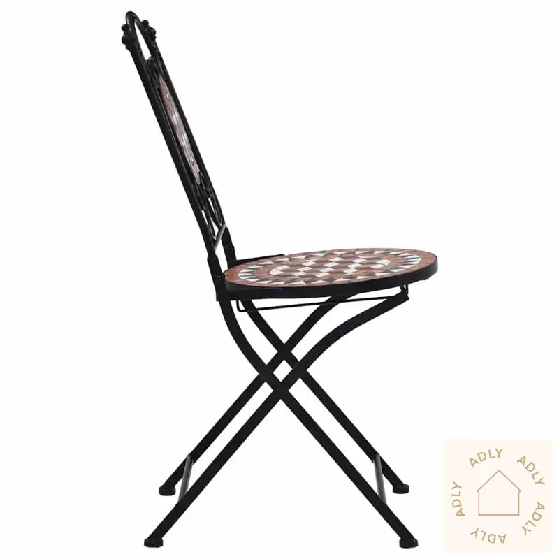 Mosaikkbistrostoler 2 Stk Brun Keramikk