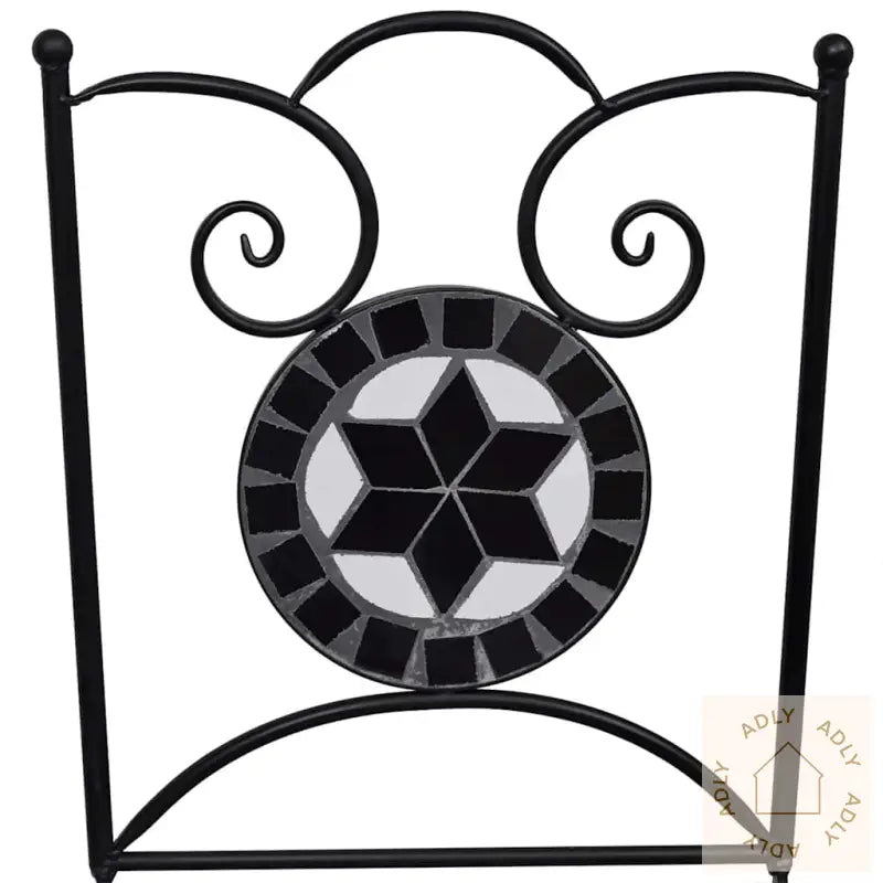 Sammenleggbare Bistrostoler 2 Stk Keramikk Svart Og Hvit