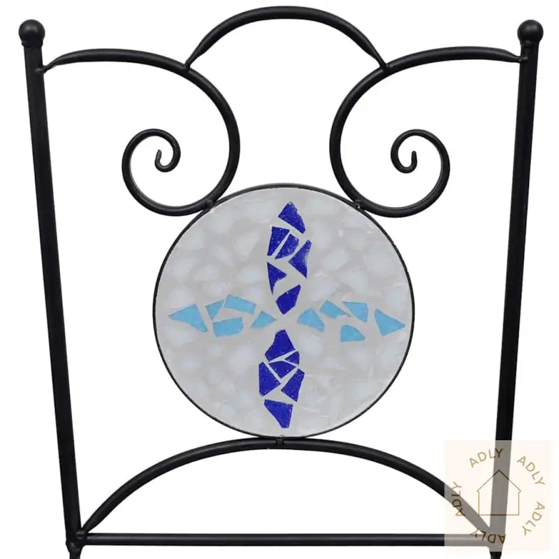 Sammenleggbare Bistrostoler 2 Stk Keramikk Blå Og Hvit