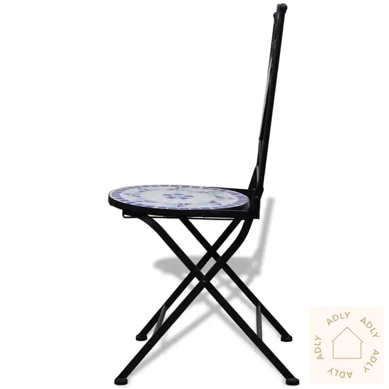 Sammenleggbare Bistrostoler 2 Stk Keramikk Blå Og Hvit