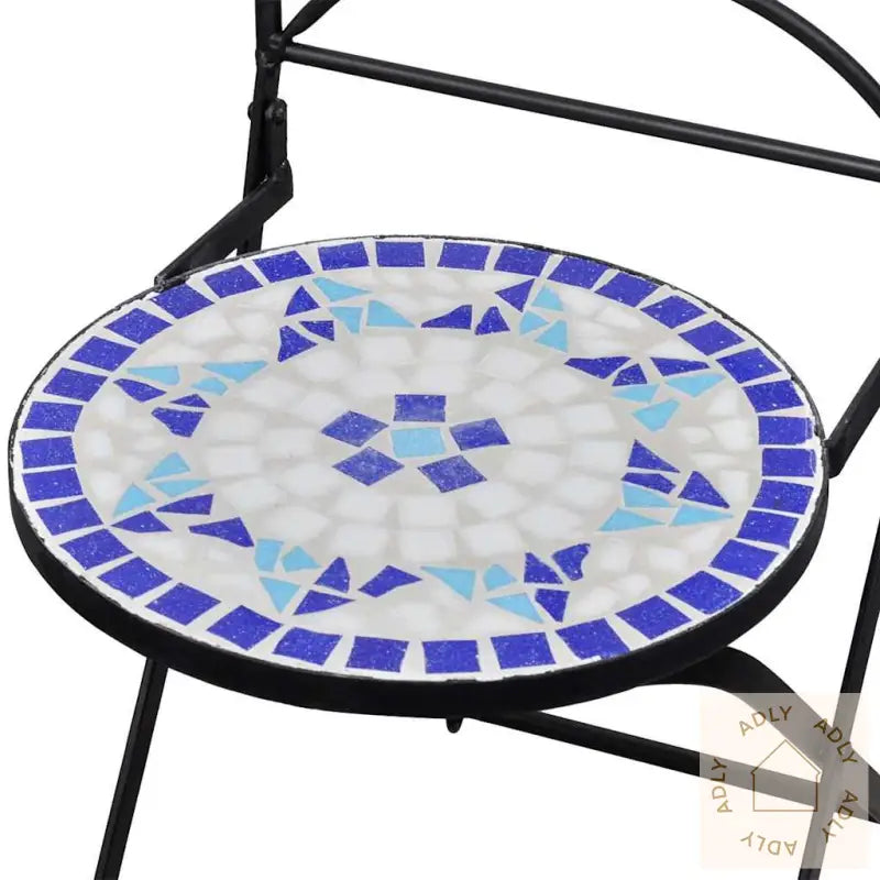 Sammenleggbare Bistrostoler 2 Stk Keramikk Blå Og Hvit