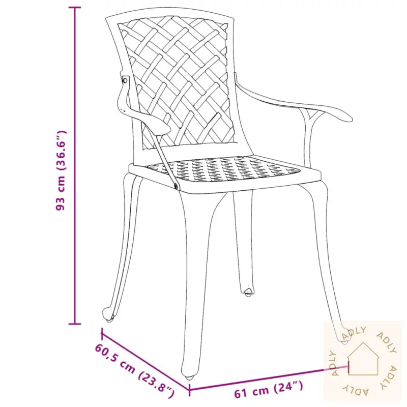 Hagestoler 2 Stk Grønn Støpt Aluminium