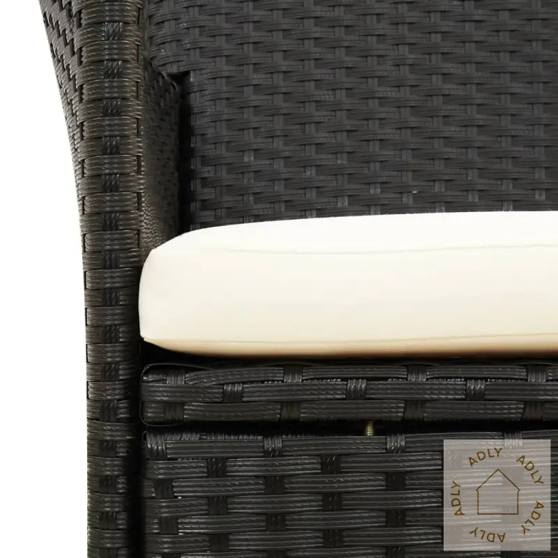 Hagestoler Med Puter 2 Stk Polyrotting Svart
