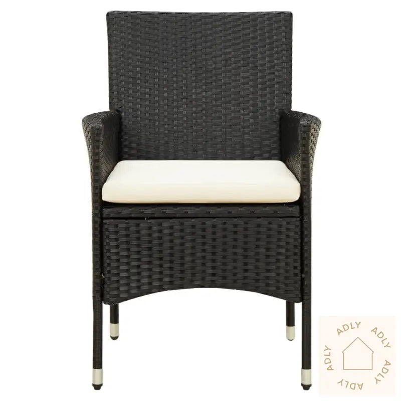 Hagestoler Med Puter 2 Stk Polyrotting Svart