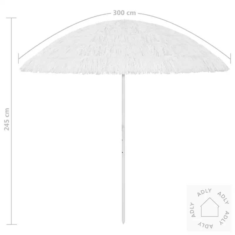 Strandparasoll Hawaii Hvit 300 Cm