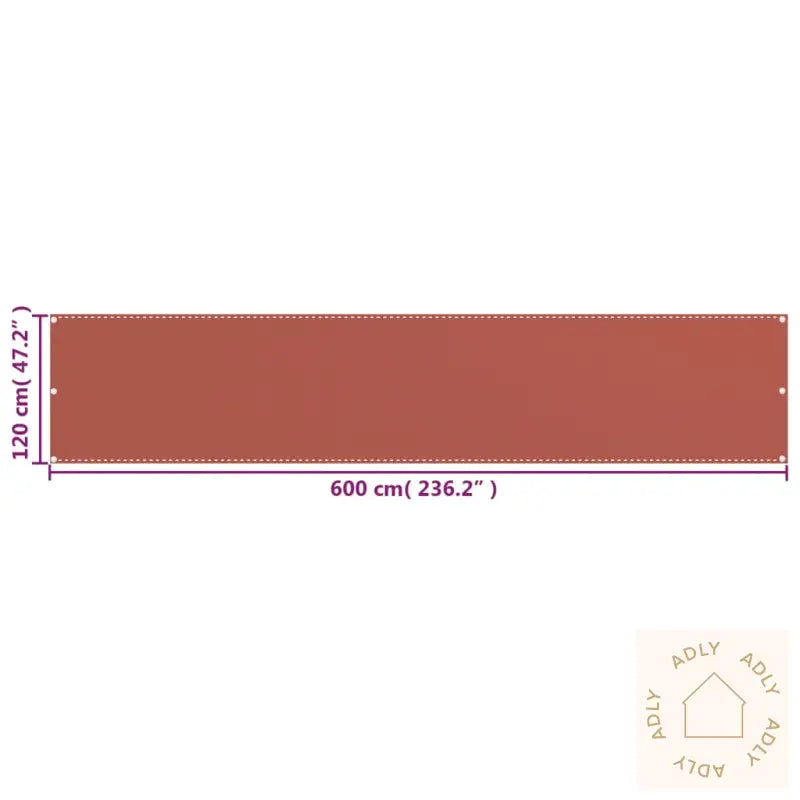 Balkongskjerm Terrakotta 120X600 Cm Hdpe