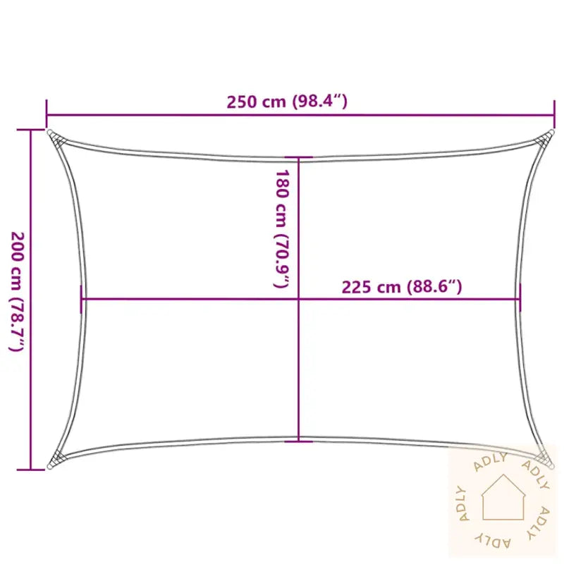 Solseil 160 G/M² Rød 2X2,5 M Hdpe
