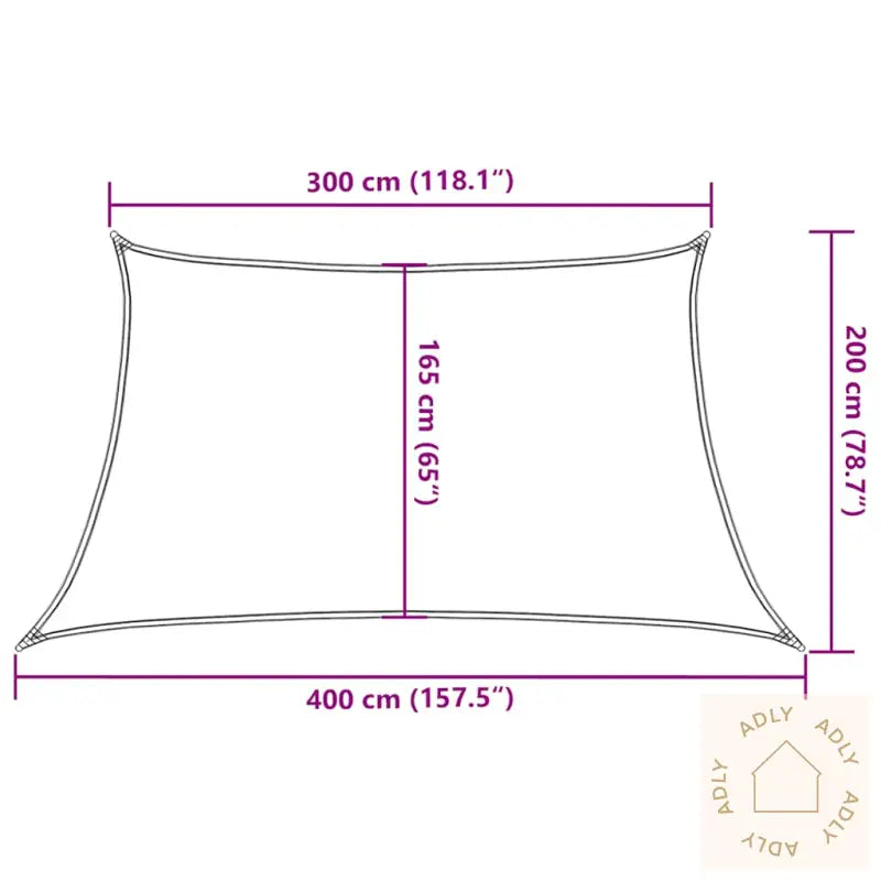 Solseil 160 G/M² Gråbrun 3/4X2 M Hdpe