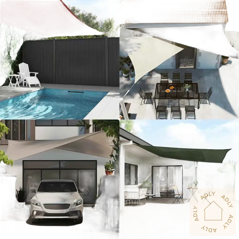 Outdoor shade sails med hdpe solseil og rustfrie stålfester for hagemøbler