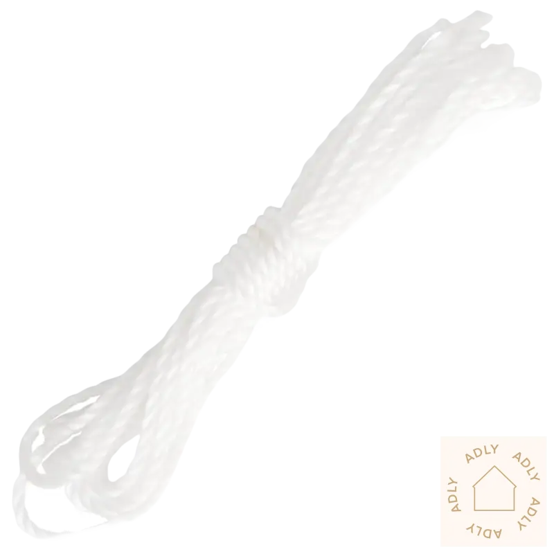 Hvit nylon tau med rustfrie stålfester for HDPE solseil og hagemøbler