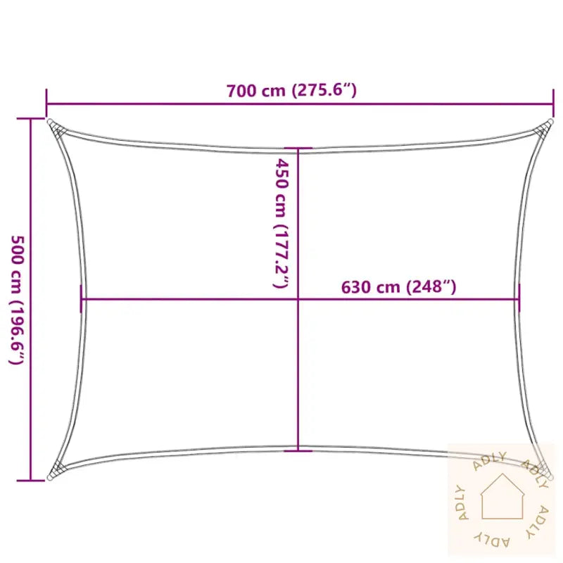 Solseil 160 G/M² Rød 5X7 M Hdpe