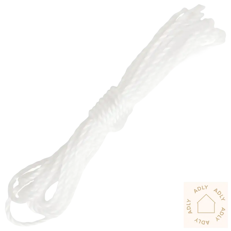 Hvitt flettet tau til HDPE solseil for hagemøbler og uteplassen