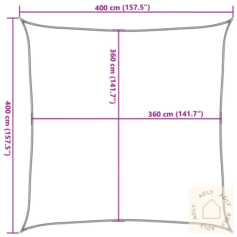 Solseil 160 G/M² Hvit 4X4 M Hdpe
