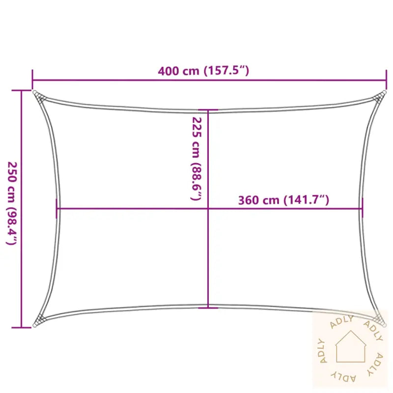 Solseil 160 G/M² Mørkegrønn 2,5X4 M Hdpe