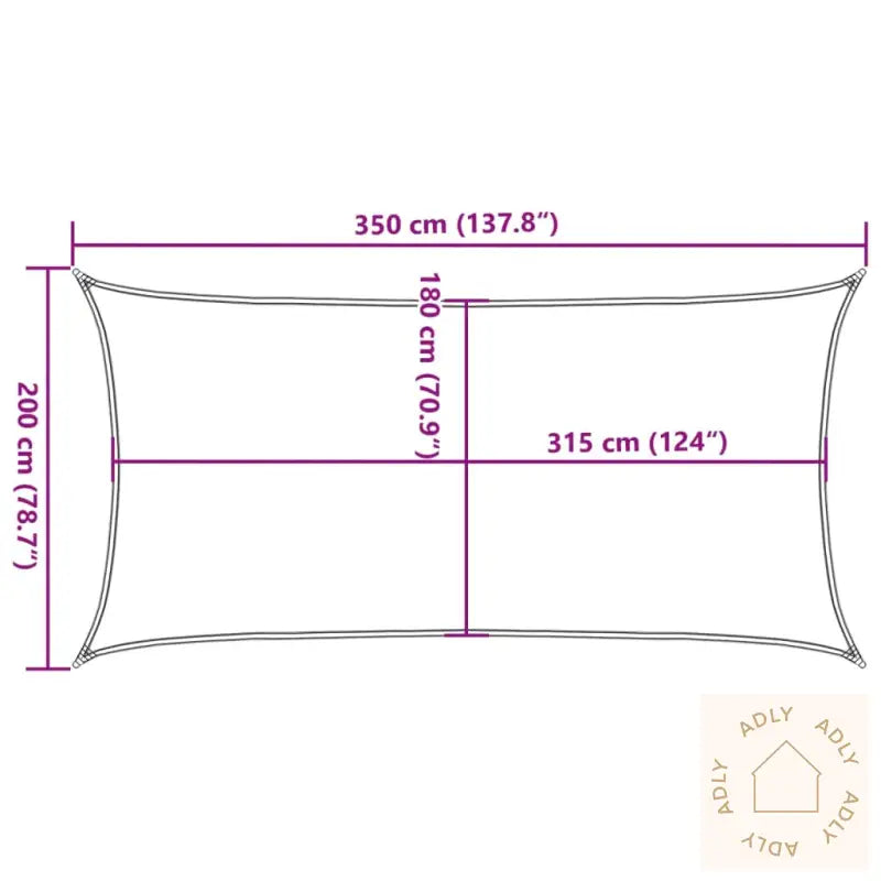 Solseil 160 G/M² Mørkegrønn 2X3,5 M Hdpe