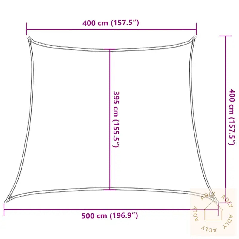 Solseil 160 G/M² Trapesformet Blå 4/5X4 M Hdpe