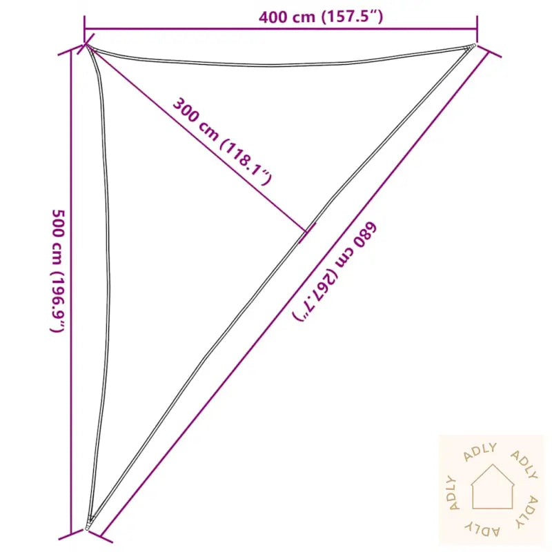 Solseil 160 G/M² Trekantet Blå 4X5X6,8 M Hdpe