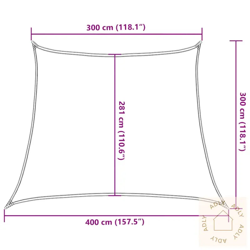 Solseil 160 G/M² Rød 3/4X3 M Hdpe