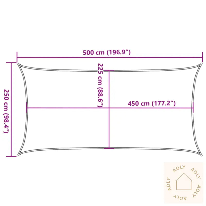 Solseil 160 G/M² Kremhvit 2,5X5 M Hdpe