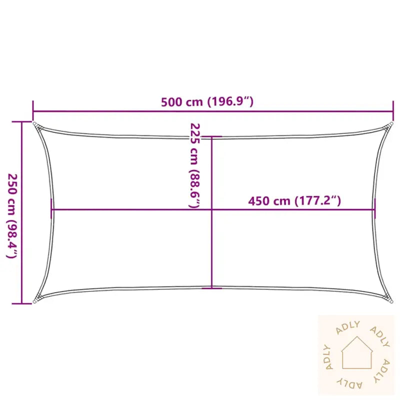 Solseil 160 G/M² Rød 2,5X5 M Hdpe