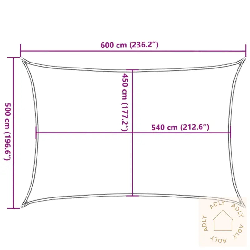 Solseil 160 G/M² Svart 5X6 M Hdpe