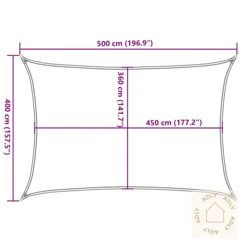 Solseil 160 G/M² Mørkegrønn 4X5 M Hdpe