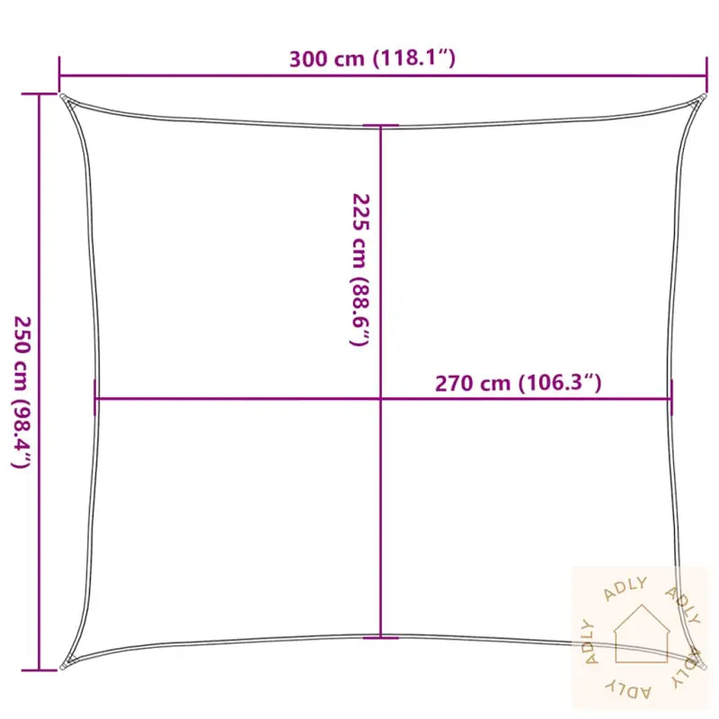 Solseil 160 G/M² Lysegrønn 2,5X3 M Hdpe