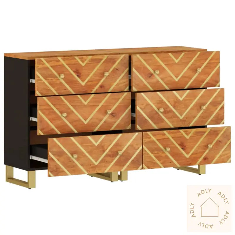 Tv-Benker 2 Stk Brun Og Svart 60X33,5X75 Cm Heltre Mango