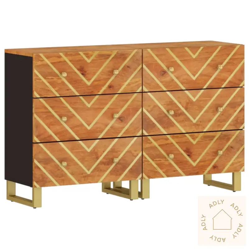 Tv-Benker 2 Stk Brun Og Svart 60X33,5X75 Cm Heltre Mango