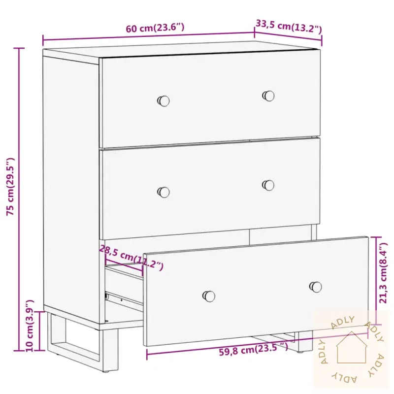 Tv-Benker 2 Stk Brun Og Svart 60X33,5X75 Cm Heltre Mango