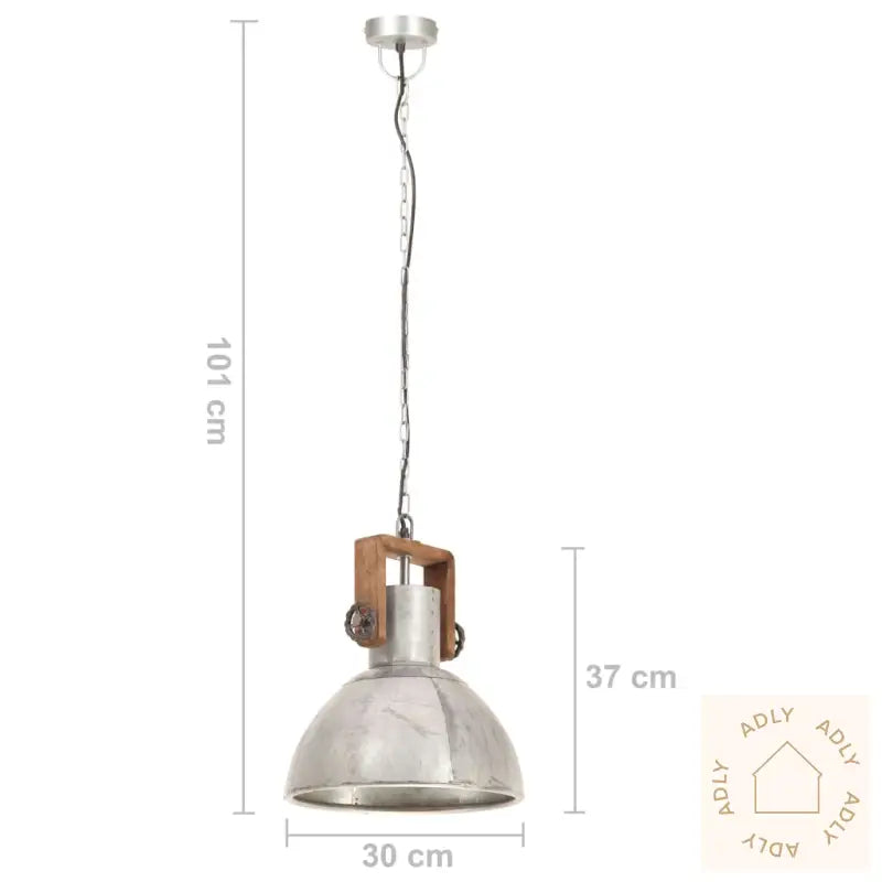 Industriell Hengelampe 25 W Sølv Rund 30 Cm E27