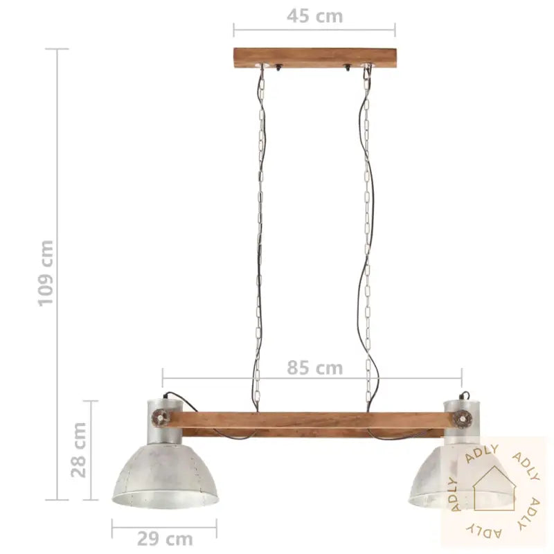 Industriell Hengelampe 25 W Sølv 109 Cm E27