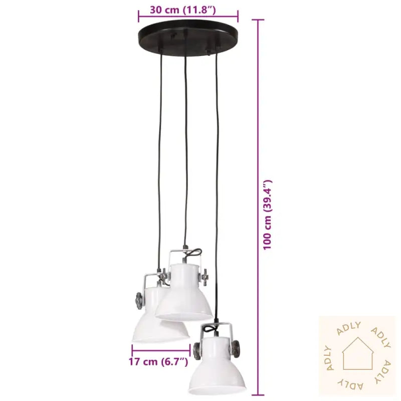 Hengelampe 25 W Hvit 30X30X100 Cm E27