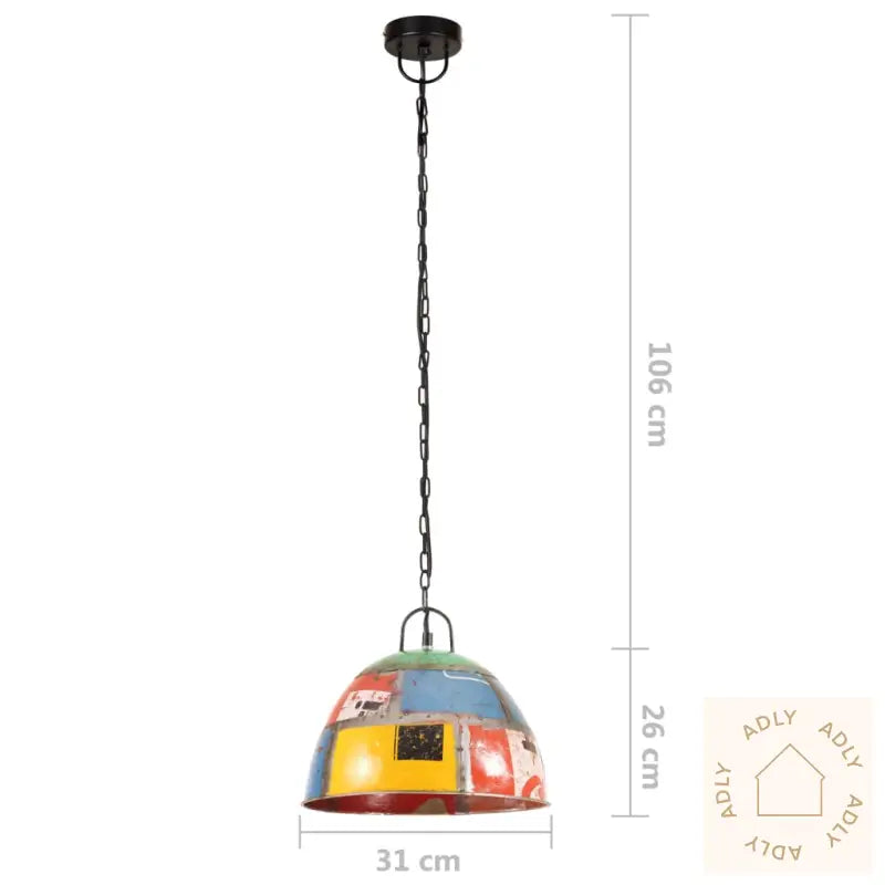 Industriell Vintage Hengelampe 25 W Flerfarget Rund 31 Cm E27