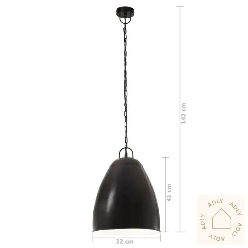 Industriell Hengelampe 25 W Svart Rund 32 Cm E27