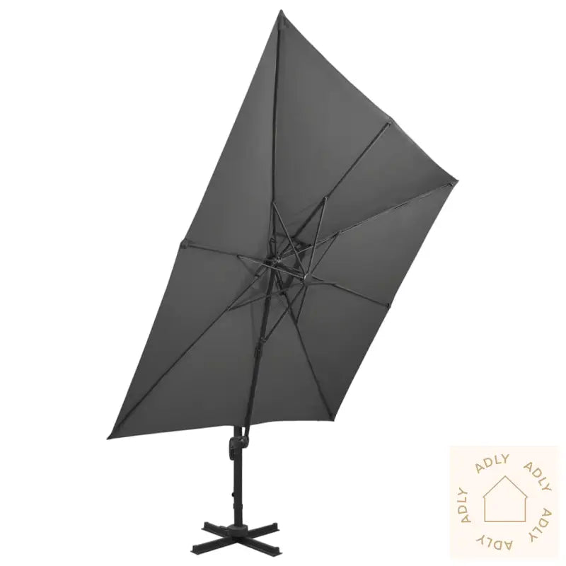 Hengende Hageparasoll Med Dobbel Topp 250X250 Cm Antrasitt