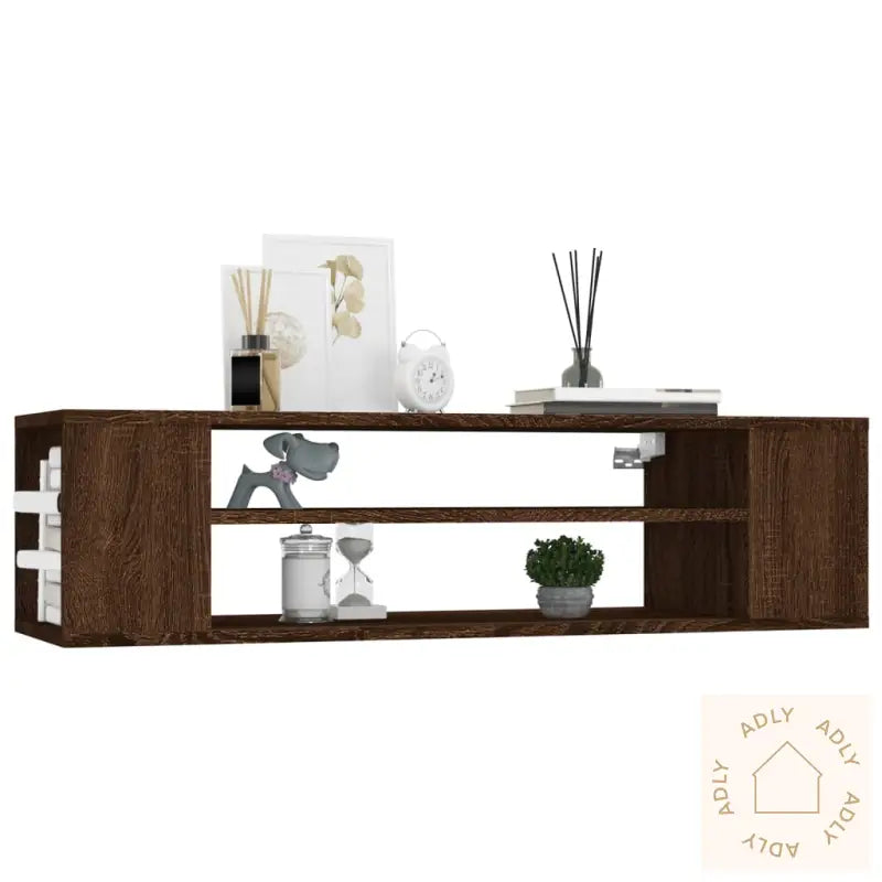 Hengende Tv-Benk Brun Eik 100X30X26,5 Cm Konstruert Tre