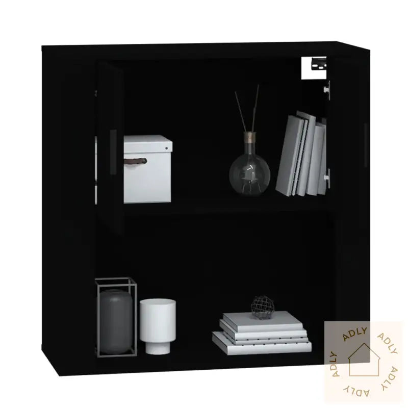 Veggskap Svart 80X33X80 Cm Konstruert Tre