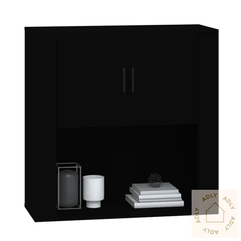 Veggskap Svart 80X33X80 Cm Konstruert Tre