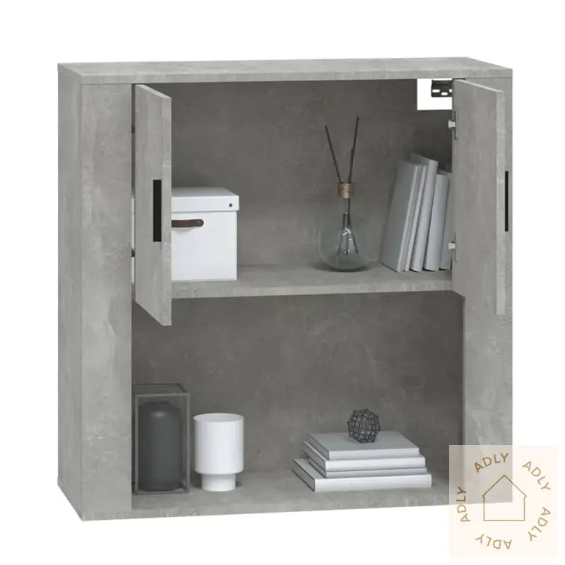 Veggskap Betonggrå 80X33X80 Cm Konstruert Tre